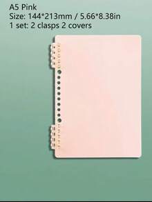 A5 20-Ring Removable Loose-Leaf Notebook Cover, Minimalist Slim Design Suitable For A5 Notebook Inserts, Student Use - A5 - View 7