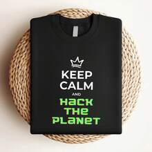 Women T-Shirt Print Keep Calm And Hack The Planet  Hacker Pentester Exploitation Metasploit Red Team Hacking Softstyle T Shirt - Black - View 3