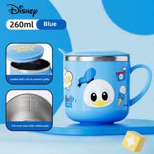 Disney Children's Water Cup, Household Toddler Anti-Drop Milk Cup, Preschool Stainless Steel Cup With Scale - Multicolor - View 9