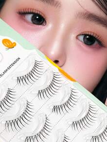 5 Cặp mi giả hình chữ U kiểu Hàn Quốc dành cho nữ, mi giả kiểu thần tượng ngây thơ và quyến rũ, mi giả trông tự nhiên. - màu đen - Xem 2