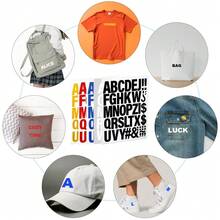 220 Pieces Iron On Letters For Clothing, 5 Sheets Of Black Heat Transfer Vinyl For T Shirts, A-Z Patches PU DIY Crafts Alphabets Sticker For Fabric - White - View 6