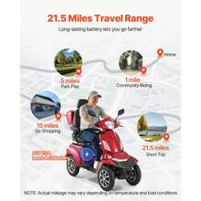 Scooter de mobilité - 69,3 x 27,6 x 57,9 pouces - Voir 3