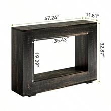 Tribesigns Console de 120 cm, table basse avec rangement, meuble d'entrée moderne, étroite, table d'appoint pour canapé ou salon, noire - Gris - Voir 2