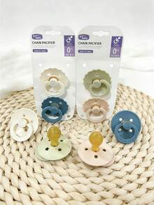 Set de 8/4/2 chupetes de látex suave y natural, que simulan la lactancia materna, para calmar a bebés de 0 a 18 meses, todo en uno para la lactancia - Multicolor - Ver 8