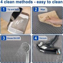 Cat Litter Mat Double-Layer Waterproof And Anti-Urine Collection Pad. The Double-Layer Honeycomb Design Helps You Collect Litter. Suitable For Various Types Of Cat Litter, Litter Boxes, Hooded, Self-Cleaning Litter Boxes. Waterproof/Urine-Proof Pad: The Bottom Layer Is Waterproof, Non-Slip, And Easy To Move. - Black - View 8