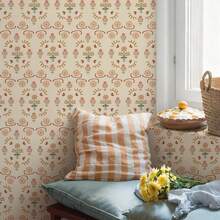 1 Roll Of Simple Plant Floral Wallpaper, Abstract Flower Printed Wallpaper, Exquisite Interior Decoration Film, Suitable For Renovating Decorative Wallpaper On Room Kitchen Cabinets, Various Room Wall DecoratiSelf Adhesive Stickers, Easy To Install And Detachable, Handmade Film Sticking - Cartoon - View 8