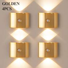 LED Smart Motion Sensor Wall Light, Wireless LED Wall Lamp, Battery Powered Night Light, Rotatable, Easy Installation, Adjustable Color Temperature And Brightness, Suitable For Corridor, Bathroom, Bedroom, Kitchen, Cabinet, Stairs, Entrance, Bedside, Table, Wardrobe, Home Decor, Living Room - Multicolor - View 2