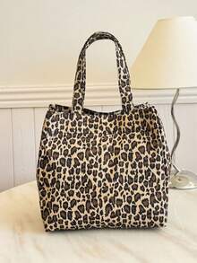 Portable Insulated Lunch Bag, Lunch Box, Bento Bag, Dinner Insulated Bag, Thickened Cute Fruit Lunch Bag For Students, Leopard Print Lunch Bag Lunch Container Lunch Bag For Women Picnic Bag Cooler Bag Large Capacity For School Holiday Essential Summer Essentials - Multicolor - View 3