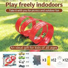 3+ Years Old Kids DIY Assemble Racing Track Toy Set, Includes 2 Racing Cars, 360° Stunt Track, High-Speed Racing Toy, Indoor & Outdoor Interactive Game, Suitable For Boys & Girls - Multi-color Upgraded 3D Track - Limited-time Flash - View 13