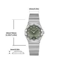 1 chiếc đồng hồ nữ doanh nhân thời trang cao cấp NASIR độc quyền, mẫu mới 2025, thích hợp để đeo hàng ngày - màu xanh lá - Xem 3