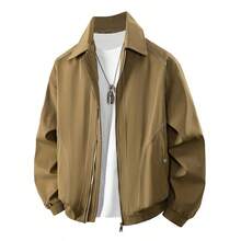 Men's Spring Casual Turndown Collar Jacket - Brown - View 4