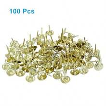 100 Pack Antique Upholstery Tacks Gold 7/16 Inch Decorative Furniture Nails For Sofa Chair Bed DIY Decoration - Gold - View 2