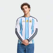 Adidas Áo đấu sân nhà số 26 của đội tuyển Argentina dành cho nam, phiên bản dành cho người hâm mộ World Cup của đội tuyển quốc gia Argentina, tay dài, nhanh khô KA8126 - Xanh và trắng - Xem 3