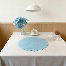 12/24/50/100pcs Floral Linen Placemats, 33.5cm Round Flower Shaped Reusable Table Mats For Autumn, Wedding, Dinner Party, Farmhouse Decor, Brown Country Style - Multicolor - View 21