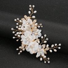 Shiny Rhinestones Side Hair Clip Stable Grip Barrettes DIY Hair Accessory For Party Wedding Styling - 金色 - 查看 3