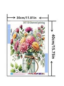1pc DIY Diamond Painting - Floral Vase, Home Decor, Full Drill, 30*40cm/40x50cm - Sets - View 9