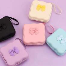 Cute Bow Candy Color Data Cable Protector, Data Cable Storage Bag, Digital Accessories Storage Box, Anti-Drop Zipper Pouch - Multicolor - View 1