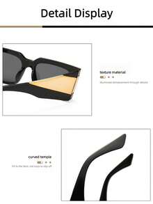 1pc European And American Retro Cat Eye Frame Y2K Fashion Glasses, Versatile Casual Lightweight PC Fashion Glasses, Suitable For All Seasons - Multicolor - View 4