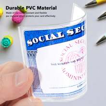 5 Pack Social Security Card Protector Sleeves, Ultra Clear & Durable 31Mil Waterproof SSN/New Medicare/Credit Card Holder, Soft ID/Debit/Credit/Index Card Storage Sleeves - Rectangle - View 3