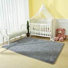 Andecor Soft Fluffy Bedroom Rugs - 4 x 6 Feet Indoor Shaggy Plush Area Rug for Boys Girls Baby College Dorm Living Room Home Decor Floor Carpet Grey - como en la foto - Ver 3