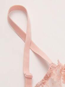 Wingslove Women's Lace Embroidery Unlined Sheer Mesh Breathable Bra - Baby Pink - View 10