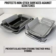 Juego de 6/3 piezas de almohadillas de fieltro de unicolor - Protector contra arañazos para bandeja de horno/utensilios de cocina - Separador de ollas/sartenes/tazones, evita grietas y roturas al apilar, protector contra arañazos para platos/vajilla, alfombrilla aislante para sartén antiadherente, almohadilla de fieltro para ollas - Ver 2