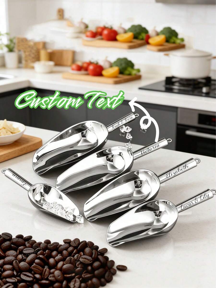 Customizable Stainless Steel Ice Cream Scoop, Multifunctional Ice Cream Spoon, Watermelon Fruit Baller, Dessert Spoon For Hotel And Buffet - Multicolor - View 1