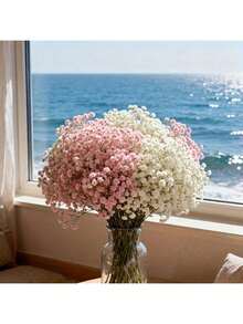 100 bông hoa baby's breath nhân tạo, màu trắng và hồng, hoa giả dùng để trang trí nhà cửa, bàn làm việc, tự tay cắm hoa, trang trí đám cưới và tiệc tùng, trang trí sân vườn trong nhà và ngoài trời. - Trắng Hồng - Xem 7