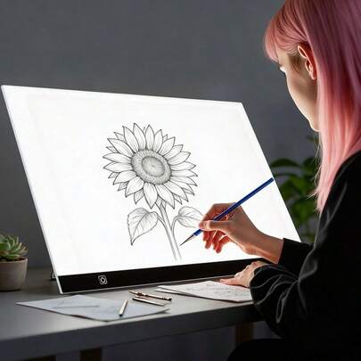Spring Brings New Beginnings. This Multi-Color A2/A3 LED Illuminated Drawing Board Features A Cold White Temperature Of 13,000 Degrees, Three Levels Of Dimming, A One-Lamp-One-Resistor Manufacturing Process, Acrylic Laser Surface Dotting Technology, Presenting A Clearer And More Transparent Appearance.