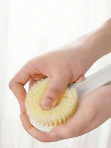 长柄软毛沐浴刷，聚丙烯去角质背部按摩刷，成人沐浴刷，沐浴配件 - 白色大號 - 查看 9