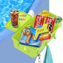 Above Ground Pool Basket With Pool Cup Holders - XL Poolside Storage Basket For Drinks AmpRails, Pool Accessories Compatible Pool Essentials - Apricot - View 6