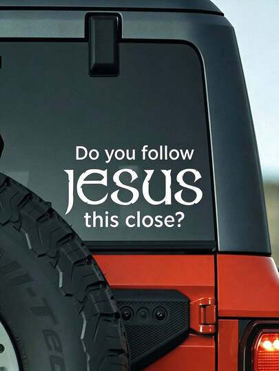 反光耶稣汽车贴纸，“你与耶稣如此亲近吗？” 多功能贴纸，适用于汽车、卡车、自行车、笔记本电脑和家居装饰