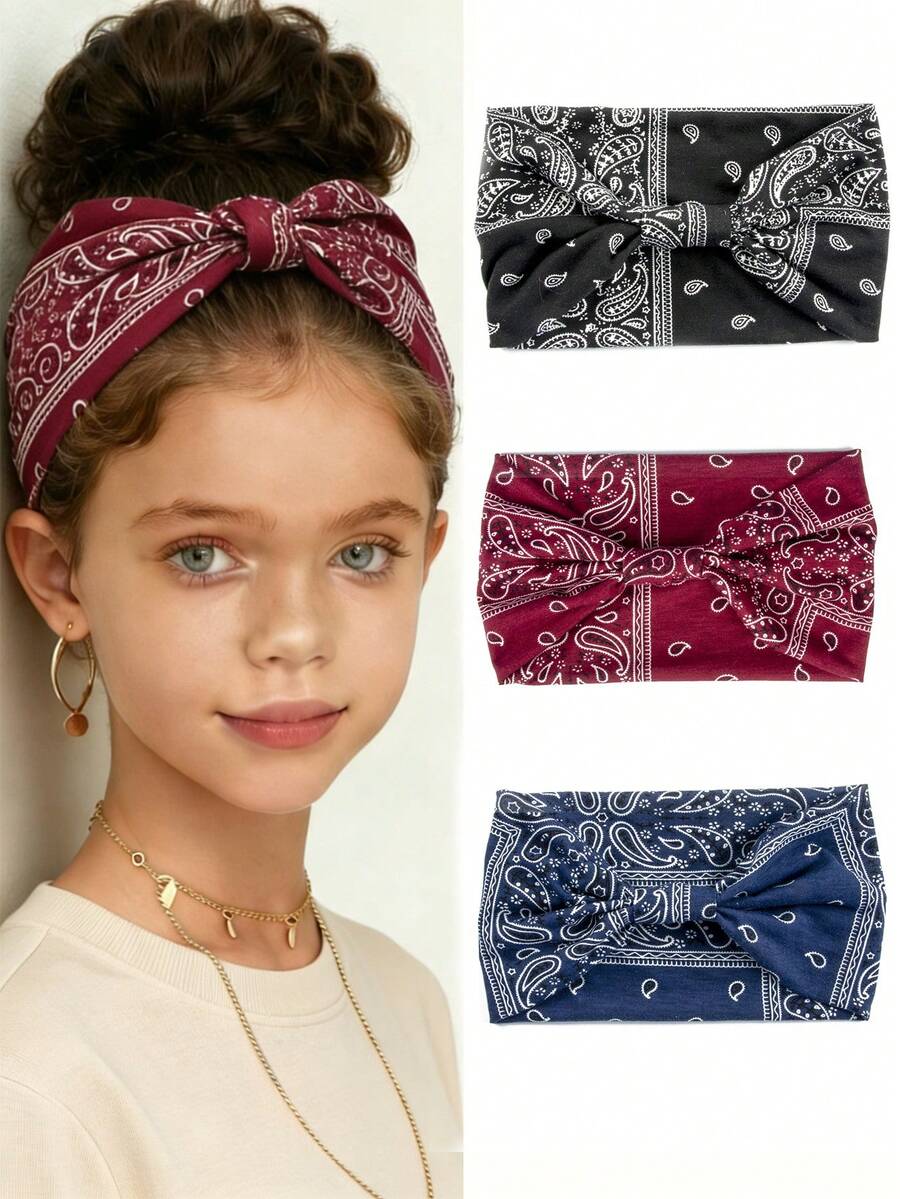 3/1 chiếc Băng đô tai thỏ co giãn thắt nút, phong cách Bohemian, thích hợp cho bãi biển, du lịch, tập thể dục hàng ngày hoặc dùng làm băng đô cài tóc. - Nhiều màu - Xem 1