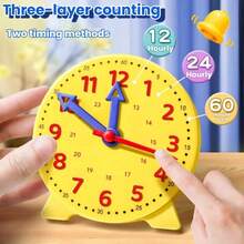 10厘米12/24小时迷你时钟学习资源，教育玩具礼品，学习时钟，时间教学演示时钟模型，早教闹钟 - 鐘面錶盤 - 查看 2