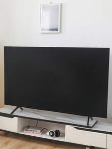 1件裝純色印花高彈性可拉伸牛奶絲全覆蓋電視防塵罩，四季通用家用電視防塵罩，防塵防灰，優雅時尚，可機洗，易拆卸安裝，耐用，適用於臥室、客廳、宿舍、戶外、酒店等，LCD電視防塵罩，印花彈性布通用罩，壁掛電視螢幕保護罩，安裝簡易 - 黑色 - 查看 3