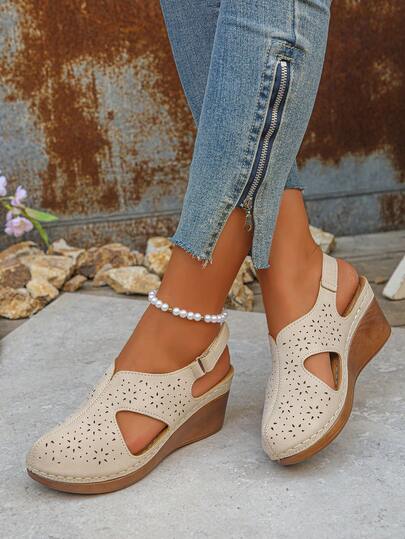 Sandalias de cuña de plataforma ligeras, cómodas y elegantes para uso diario, fiestas al aire libre y bodas, de uso veraniego