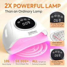DianaBeauty مصباح أظافر LED UV 81 ، 4 إعدادات مؤقت ، استشعار تلقائي ، مجفف جل أظافر احترافي - أبيض - مشاهدة 2