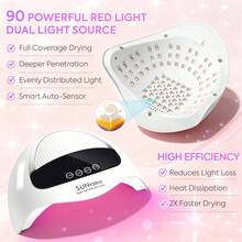 DianaBeauty مصباح أظافر LED UV 90 ، مجفف أظافر مناسب لطلاء الجل ، 4 إعدادات مؤقت ، مصباح أظافر احترافي مع استشعار تلقائي - أبيض - مشاهدة 5