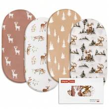 4pcs Baby Crib Sheets, Breathable Soft Fitted Crib Mattress Pad, Elastic Travel Crib Stylish Pattern, Standard Crib Sheets Suitable For Baby Boys And Girls, Size 32"X16" - Bassinet Sheets - View 16