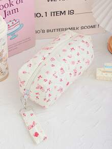 1 pieza Bolsa de cosméticos grande con diseño lindo para niñas, bolsa de almacenamiento multifuncional con asa, bolsa de maquillaje portátil y de moda para niñas, bolsa de almacenamiento para productos de cuidado de la piel, bolsa para guardar brillo de labios, monedero, bolsa para guardar cables, bolsa para guardar cargador portátil, organizador de viaje, bolsa de cosméticos, regalo para el Día de la Madre, regalo de vuelta al colegio, regalo de Año Nuevo, regalo de Navidad, bolsa organizadora de electrónicos, bolsa de viaje - Multicolor - Ver 18