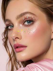 12 Stück glitzernde Augen-Tattoo Aufkleber, glänzende Sterne & Sommersprossen Gesichts-Hologramm Tattoo Aufkleber, wasserfeste glitzernde Augen-Make-up Aufkleber geeignet für Musikfestivals, Partys, Dates, Karneval - Verschiedenfarbig - Übersicht 6