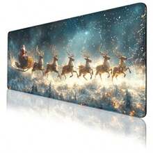 Alfombrilla de mouse para juegos de Navidad Papá Noel diseño de reno nieve antideslizante XL para computadora con teclado para trabajo jugadores oficina hogar 31.5 x 11.8 pulgadas - Navidad01 - Ver 8