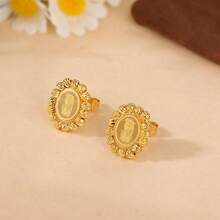 1 Set Classic Gold Color Coins Stud Earrings 21k Gold Plated Dubai Bridal Wedding Party Jewelry - Classic Earrings - View 29