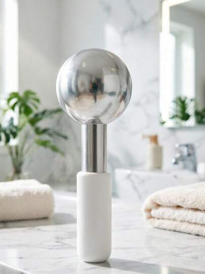 Bóng massage sóng băng bằng thép không gỉ 40mm, dụng cụ massage sóng băng năng lượng tinh thể phổ biến tại các salon làm đẹp.