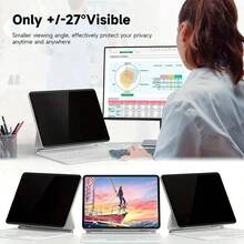 BOLLYMORE Shockproof Tempered Glass Privacy Screen Protector 1pc Compatible With Ipad Mini 7/4/5/6 10/11 Pro 11/13 2024 New Models Smooth And Fine Texture Tablet Screen Protector Tablet Accessories Waterproof Anti-Fall Anti-Scratch Anti-Fingerprint Full Coverage Birthday Gift - Privacy Glass - View 2