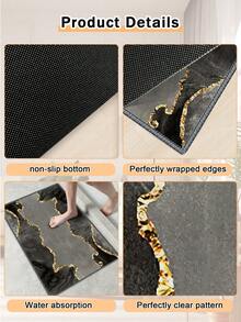1 pièce Tapis de couloir imprimé, tapis de cuisine absorbant et doux facile à nettoyer, tapis de cuisine en fausse laine anti-salissure, tapis de décoration d'intérieur et d'extérieur pour entrée, chambre à coucher, maison, salon, chambre à coucher, buanderie, lavable, plusieurs couleurs disponibles - Gris - Voir 10