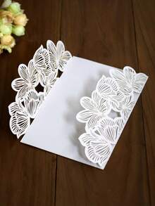 5/10张镂空白色激光切割玫瑰贺卡，欧式浪漫婚礼邀请卡，创意激光切割设计，美式节日庆典邀请卡 - 玫瑰賀卡 - 查看 16