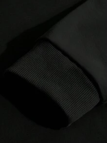 女款休閒超寬鬆輕量連帽衫，街頭風印花連帽衫，適合春季、秋季、日常穿著與特殊場合 - 黑色1 - 查看 10