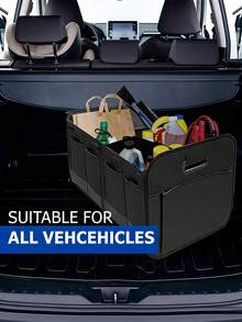 加厚可折叠多隔层汽车后备箱储物盒，便携式防水汽车收纳箱，适合露营户外储物，男女通用汽车配件，汽车内饰装饰 - 彩色 - 查看 7