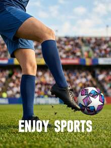 1PC, Size 5 Soccer Ball, Beautiful Color And Exquisite Pattern Design, For Individual Training And Team Competition, Basic Style, PVC Material, Machine Stitched Material, Soft And Comfortable Feel, Suitable For Indoor And Outdoor Use - Pink - View 3
